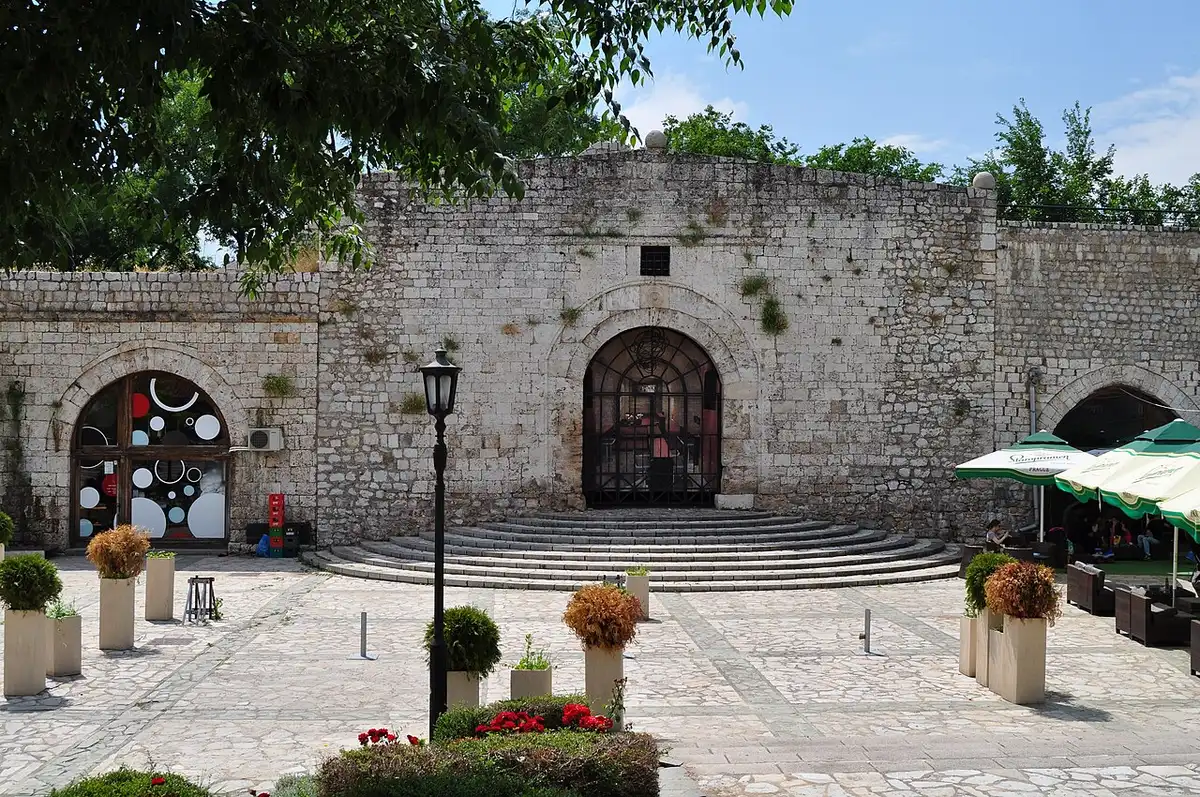 The Belgrade Gate of Niš Fortress, the old stone gateway on the road in from Belgrade, with a paved square in front